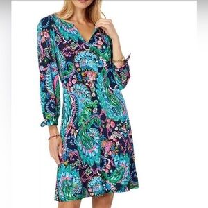 Lilly Pulitzer Lilly Pulitzer 3/4 Sleeve Cath "Take Me To The Sea" Dress EUC